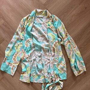 Floral Print Zara belted top EUC - SZ XS